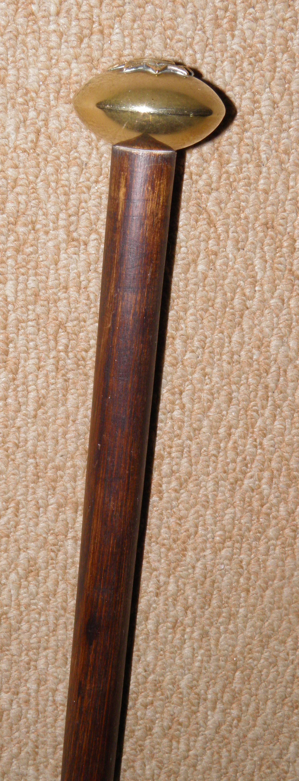 Thumbnail: Antique Walking Stick / Drill Cane Military WW1 Brass Top East Surrey Regiment