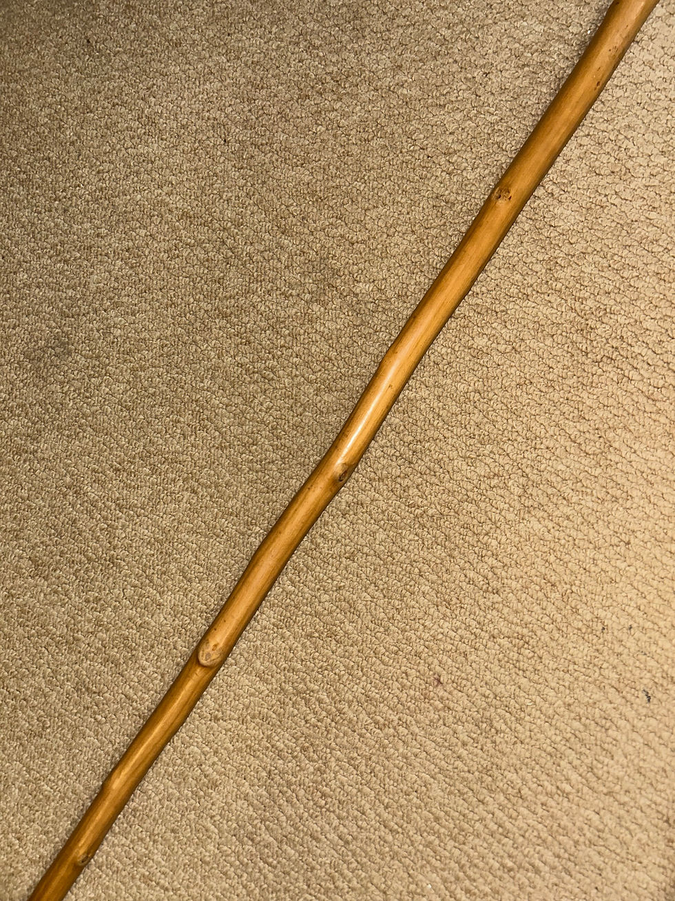 Thumbnail: Vintage Rustic Walking Stick Cane - Resin Resting Jaguar In Tree Handle