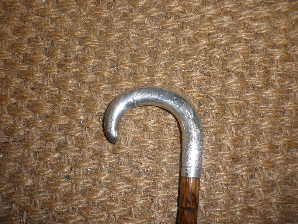 Thumbnail: Antique Hallmarked Silver Chester 1907 Partridge Wood Dress Cane 98.5cm
