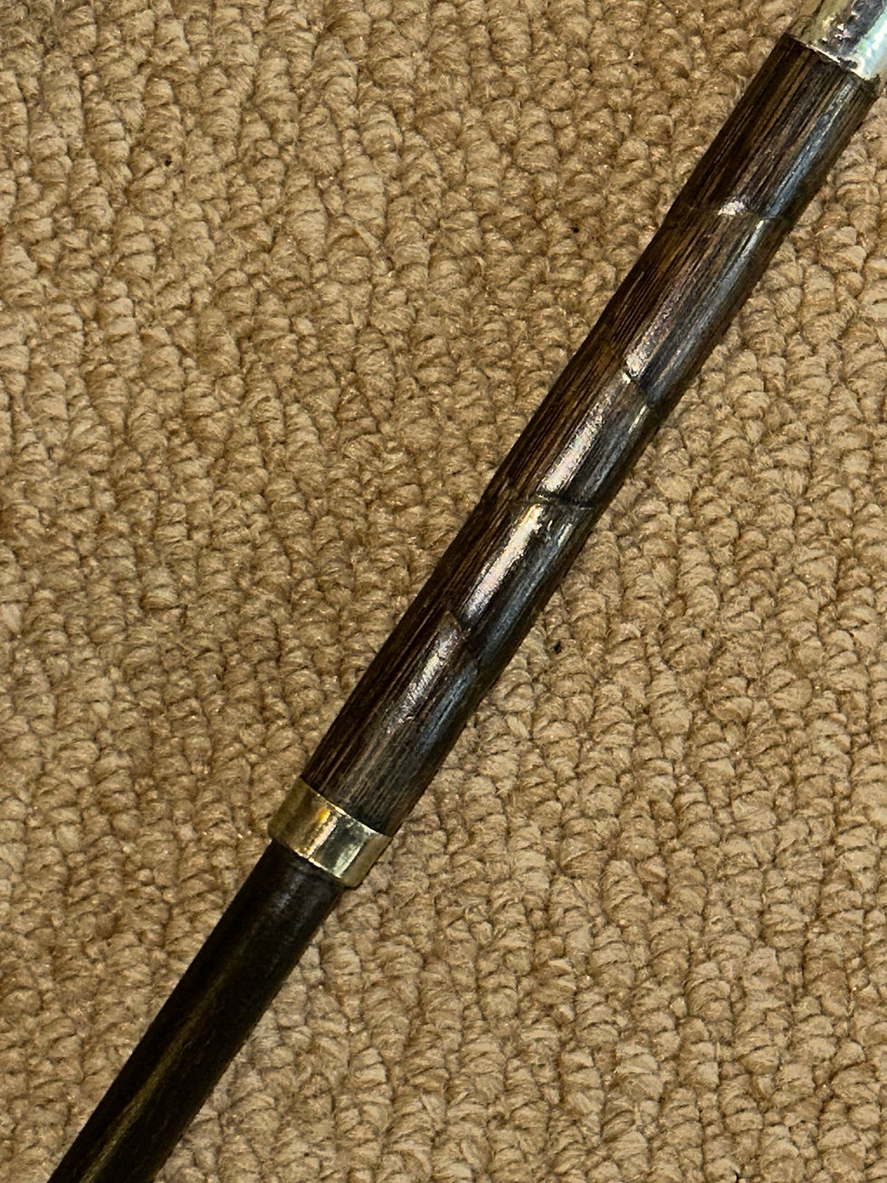 Thumbnail: Antique Petite Walking Stick Cane - Hallmarked 1926 Repousse Silver Coppice Top