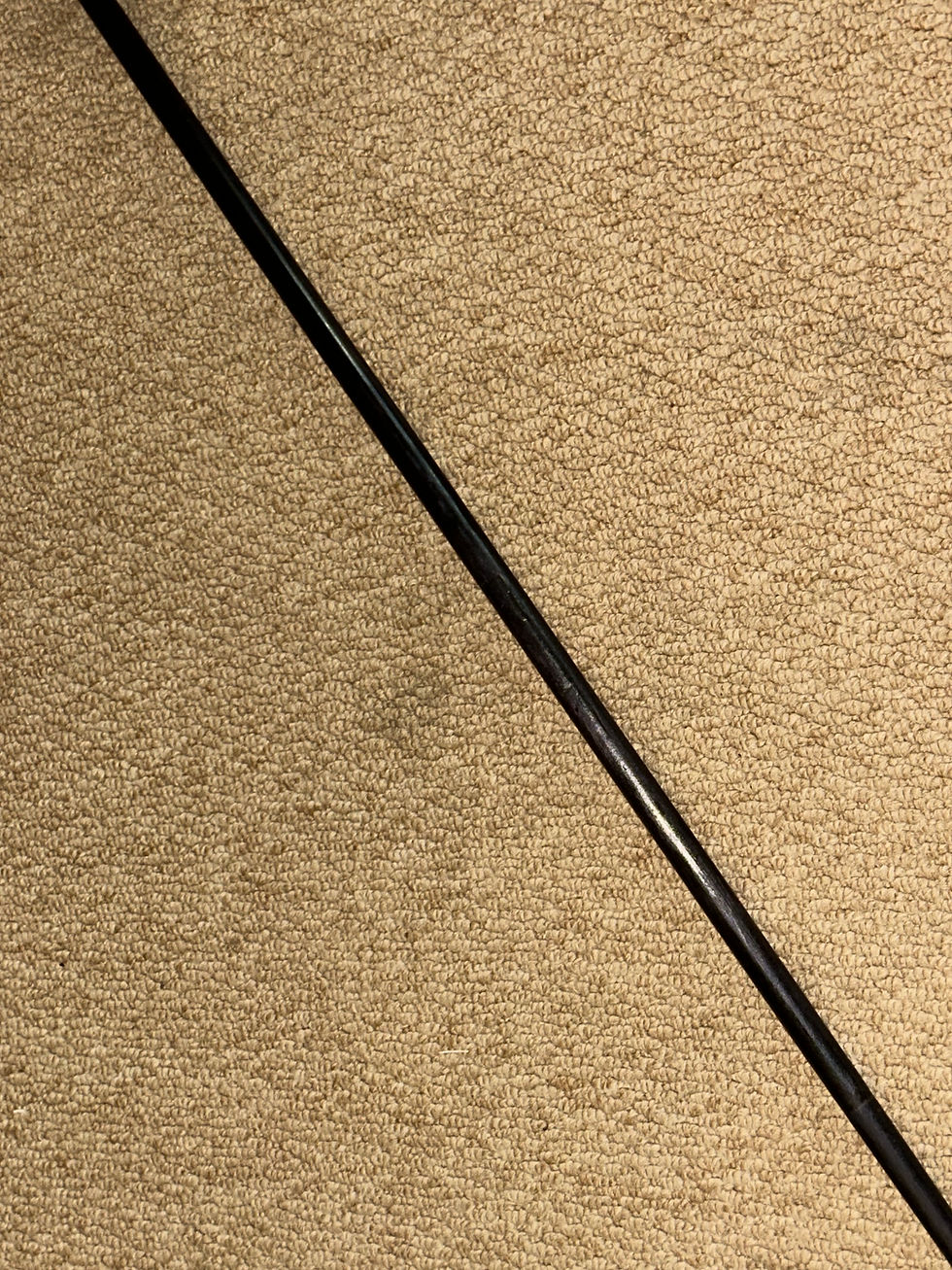 Thumbnail: Antique Walking Cane - Bramble Root Ball Handle & Repousse Gold Collar & End