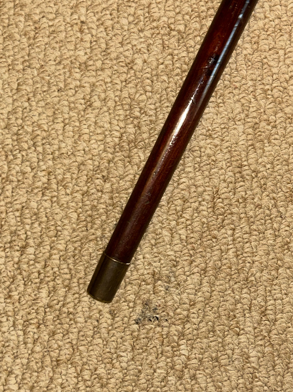 Thumbnail: Antique Walking Stick / Cane - Hallmarked Chester 1917 Silver Pommel Top