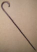 Thumbnail: Antique Partridge Wood Walking Stick / Cane Crook Handle Steel Eagle Head