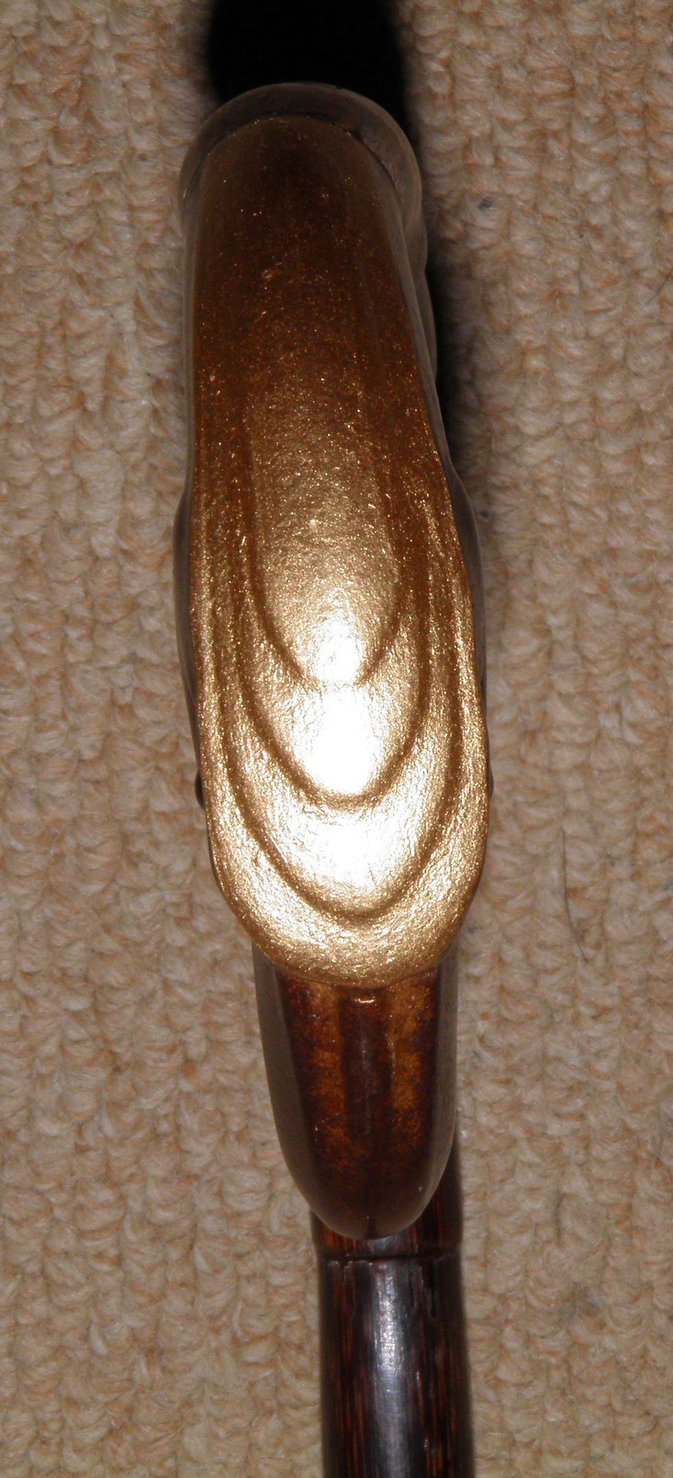 Thumbnail: Antique Partridge Wood Walking Stick / Cane Crook Handle Steel Eagle Head
