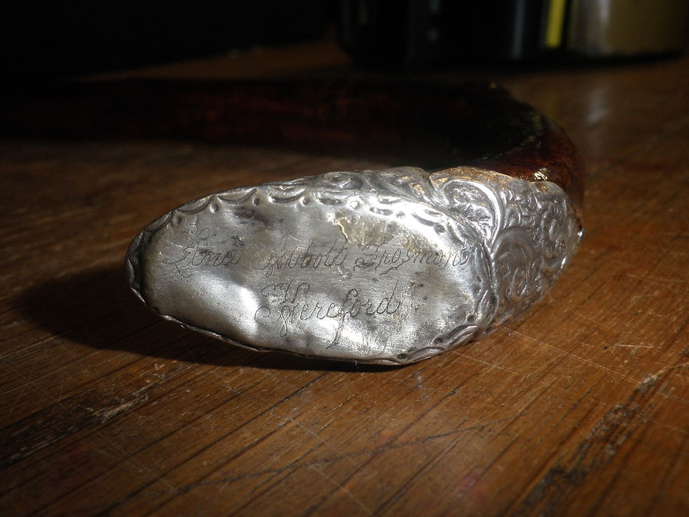 Thumbnail: Antique Hallmarked 1897 Silver Bramble Dress Cane 'Luna Abbot Grosmont'