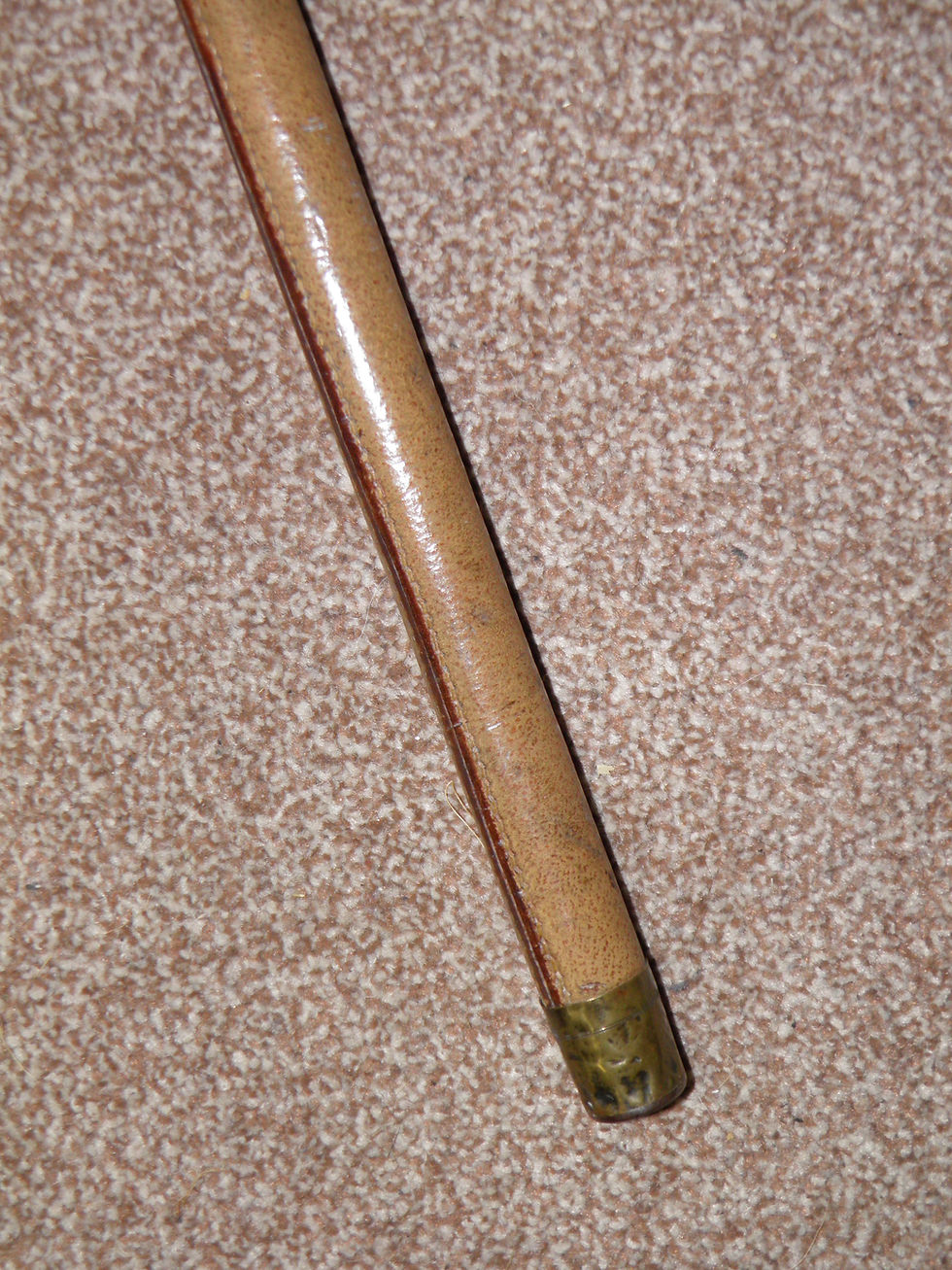 Thumbnail: Antique British Military Leather Clad Officers Swagger Stick - 62cm