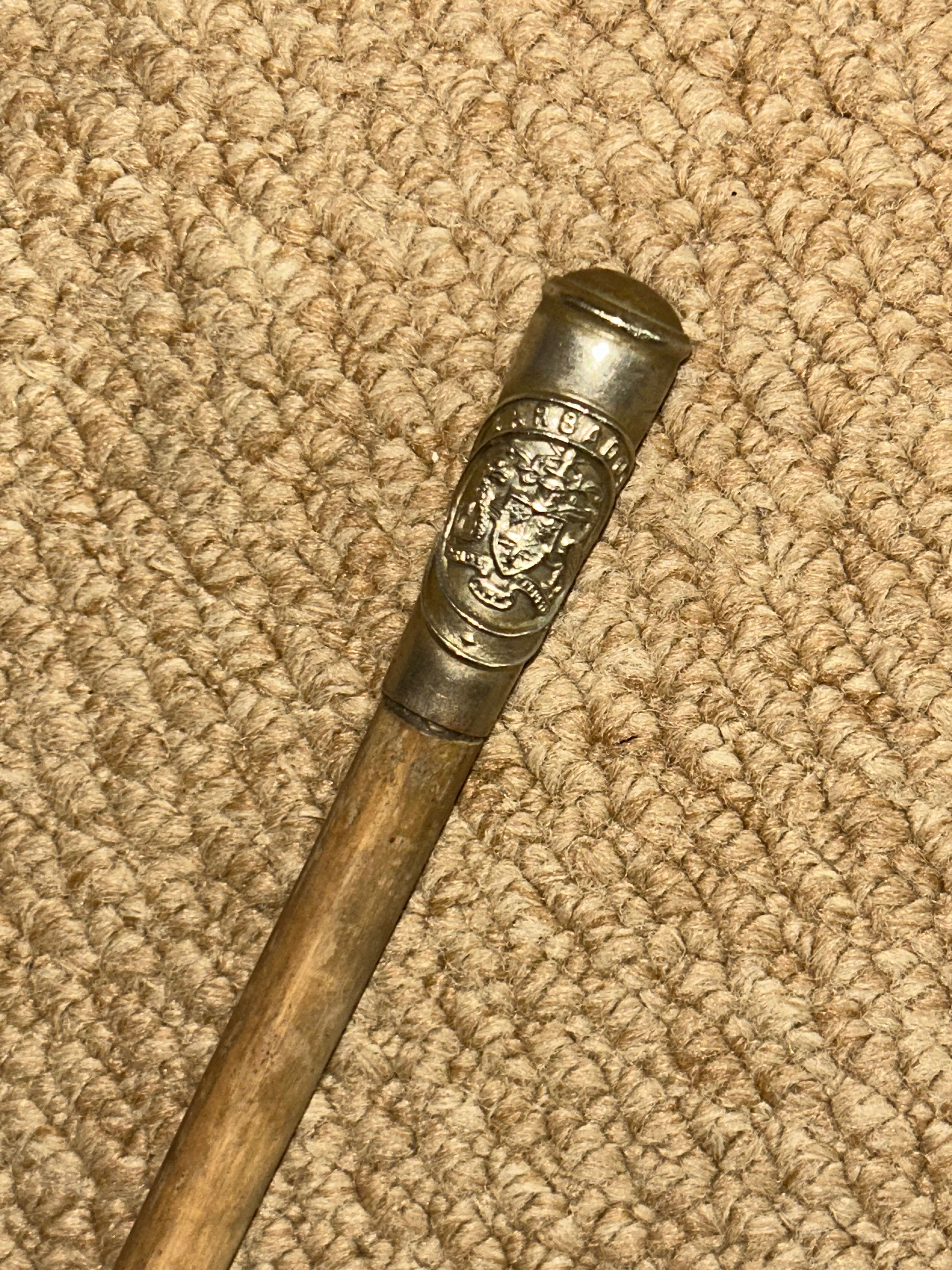Vintage Swagger Stick - Royal Barbados Police Force Emblem