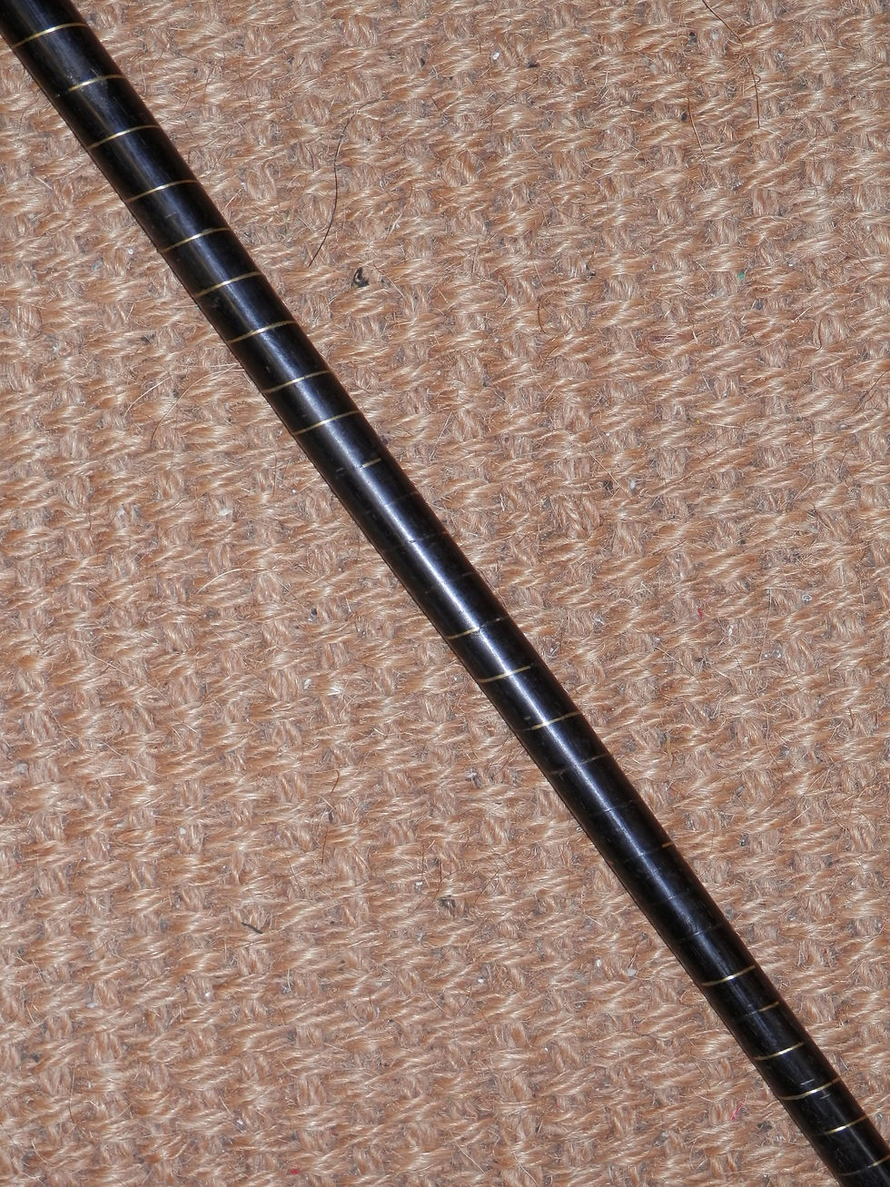 Thumbnail: Antique Ivory Handle Mother of Pearl Top Ebony Gold Detail Walking Stick 90cm