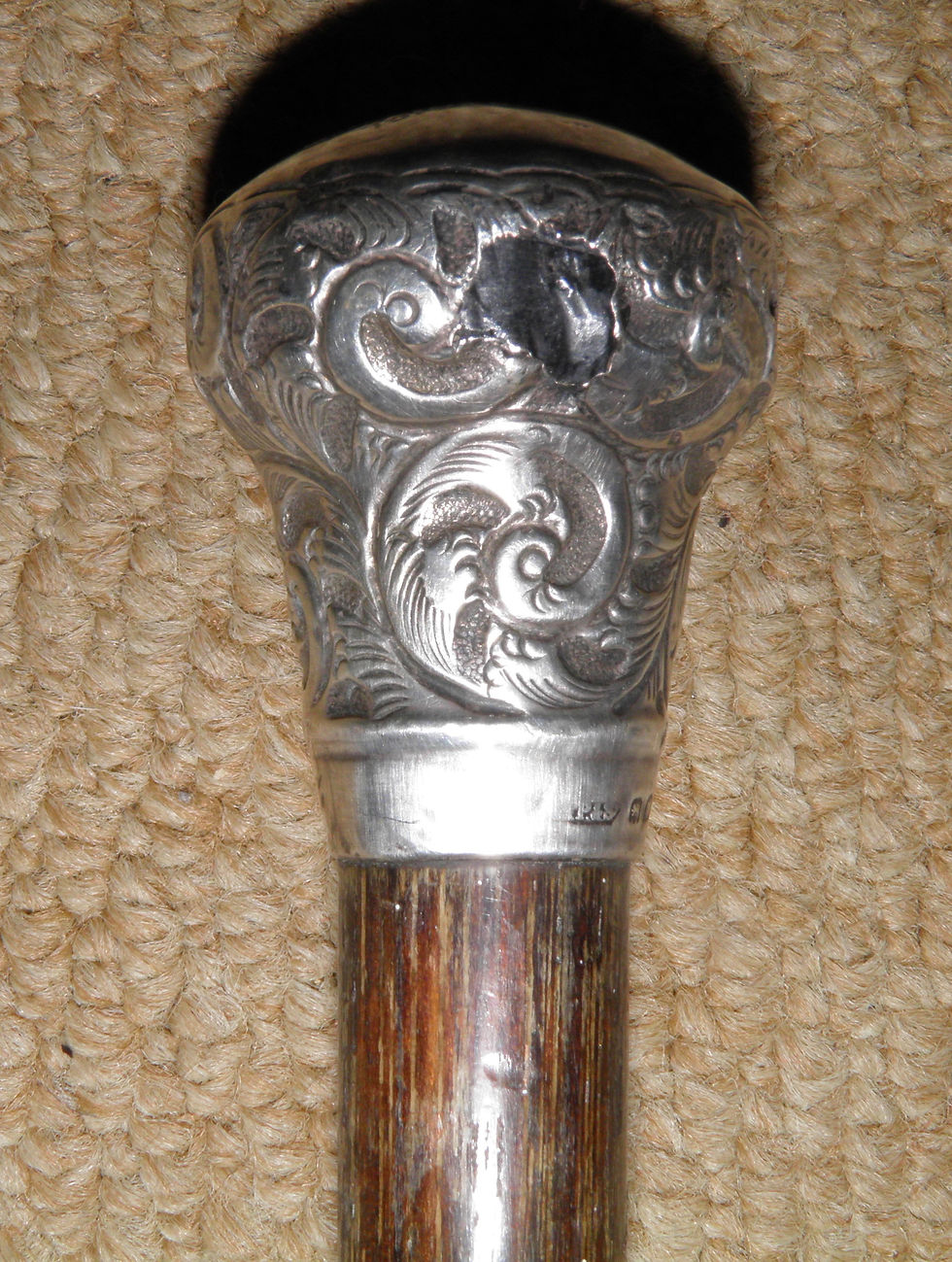 Thumbnail: Antique Walking Stick / Cane - Silver End Hallmarked 1918 Henry Perkins & Sons