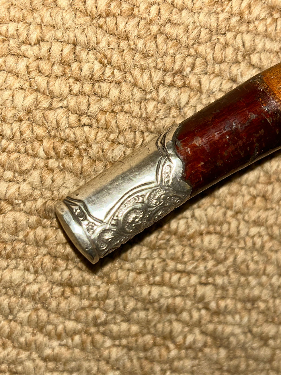Thumbnail: Antique Rustic Walking Stick / Cane - Fritz Handle & Hallmarked 1909 Silver