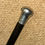 Thumbnail: Antique Ebony Walking Stick / Cane Repousse Hallmarked 1915 Dublin Silver Pommel