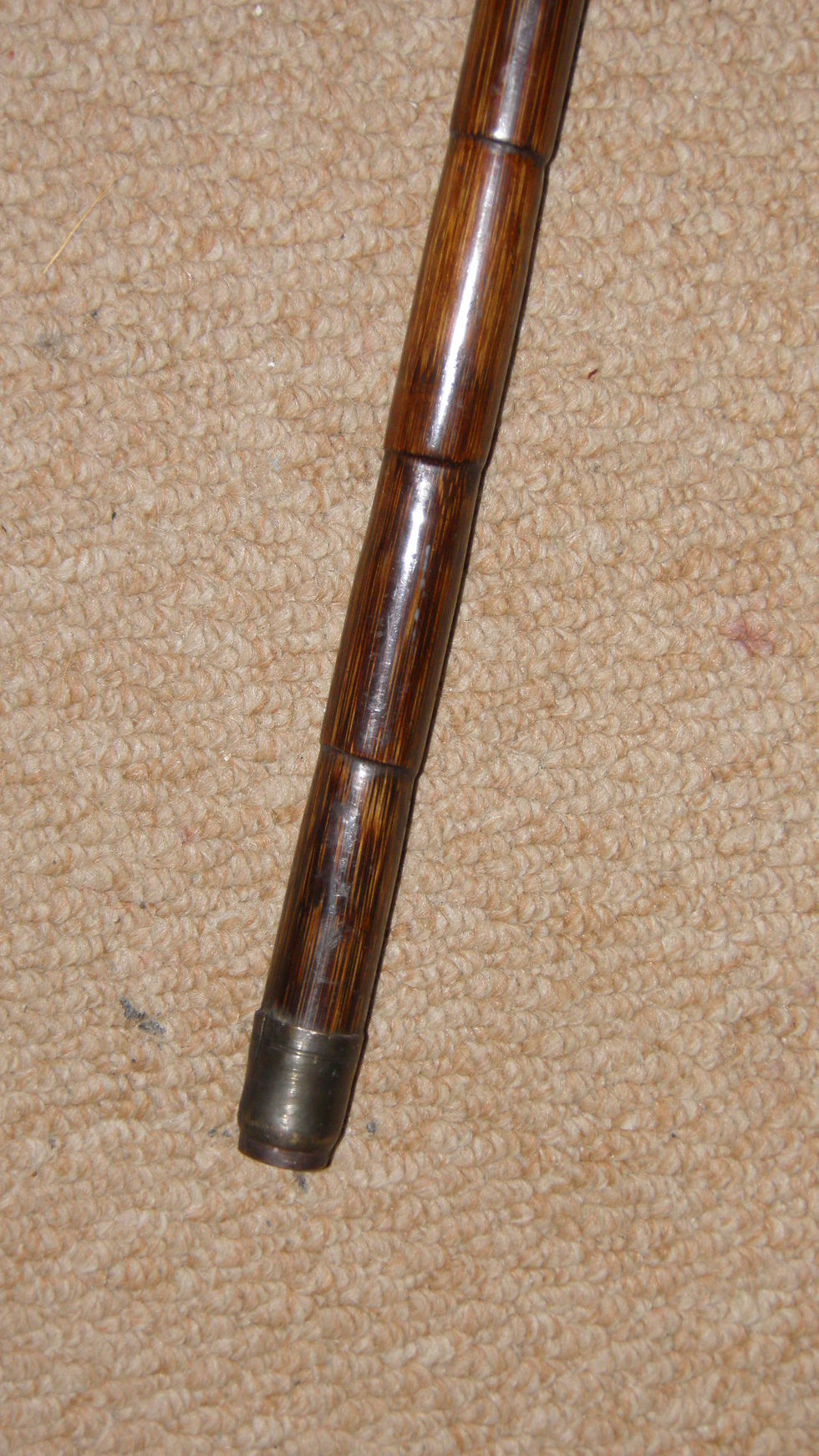 Thumbnail: Antique Walking Stick / Cane - Crook & Hallmarked 1922 Silver Furnishings