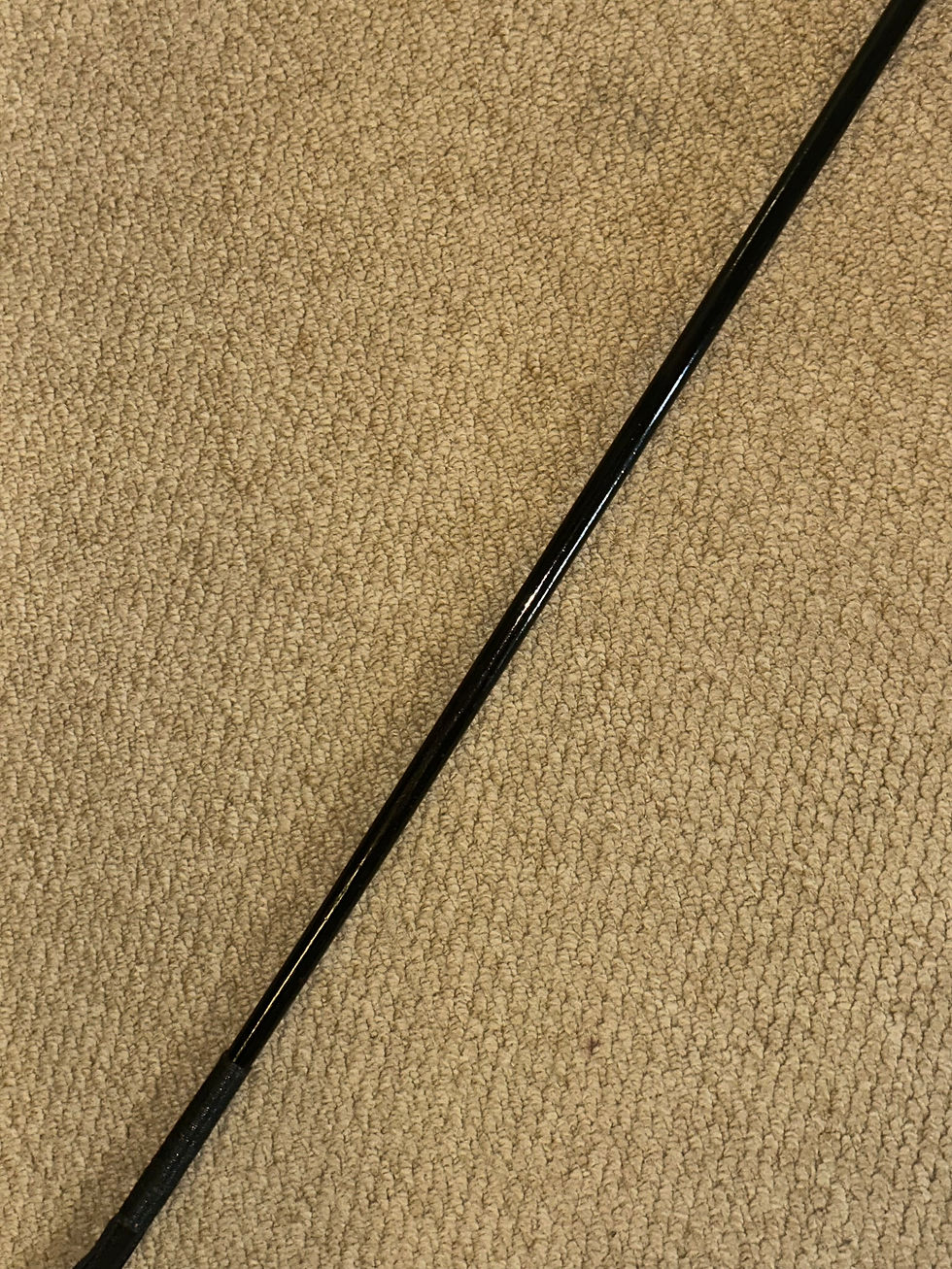 Thumbnail: Antique Long Side Saddle Whip - Hand-Carved Floral Handle & Silver Collar