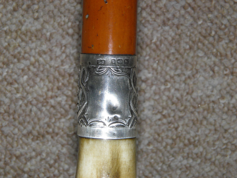 Antique Hallmarked 1882 Repousse Silver Traditional Hunt Whip -Gate -Opener 71cm