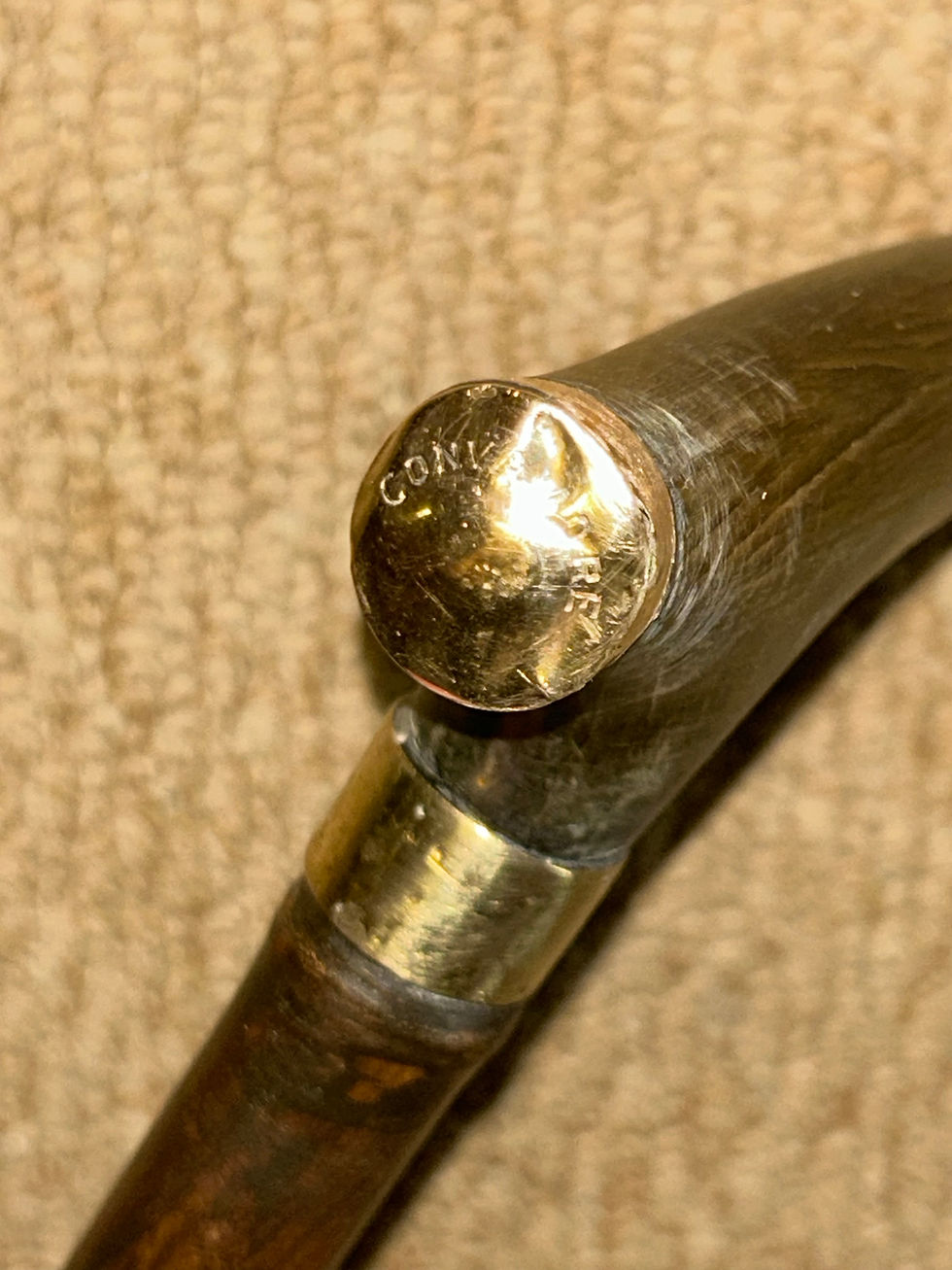 Thumbnail: Antique Buckingham Palace Gadget Walking Stick - Gold Furnishings Asprey London
