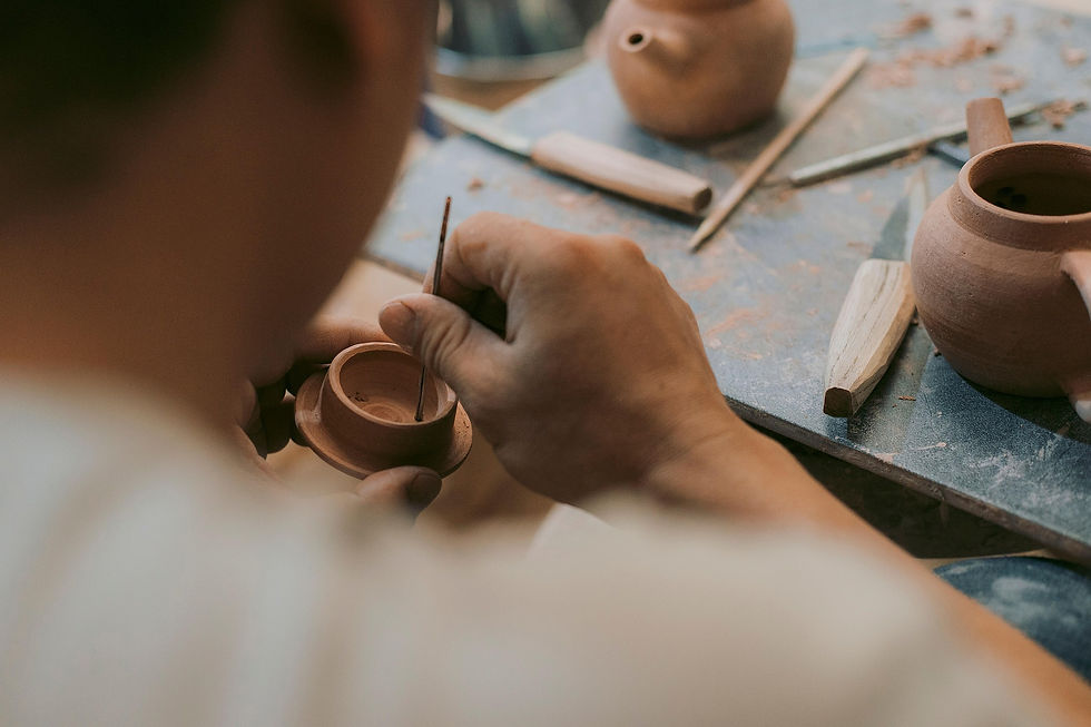 An artist painting and doing some art.