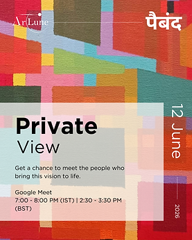 Curatorial walkthrough event poster for Not an Extra — socially relevant South Asian art exhibition by Artlune