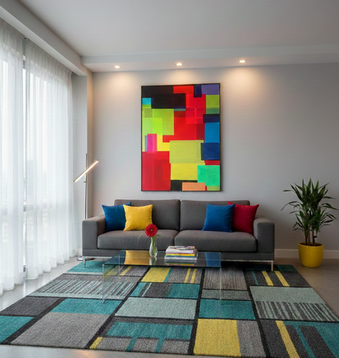 this abstract art by Rafique Shah, a south asian artist is up for sale