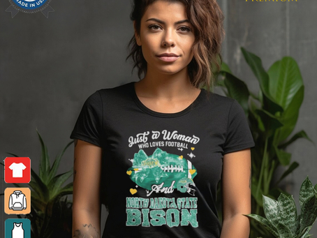 Just A Woman Who Loves Football And North Dakota State Bison Helmet Shirt
