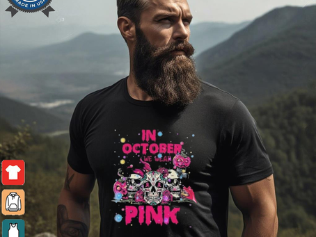 Official In October We Wear Pink Skull Breast Cancer 2024 T shirt