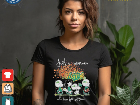 Peanuts Characters Just A Woman Who Loves Fall And North Dakota State Bison Shirt
