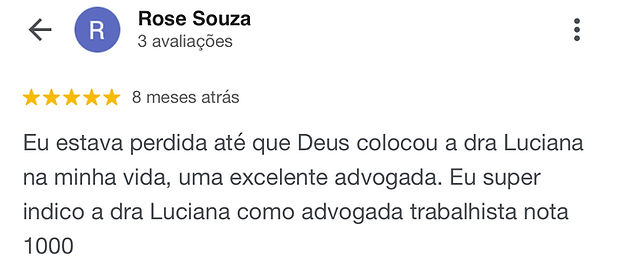 avaliação de cliente do escritório de advocacia