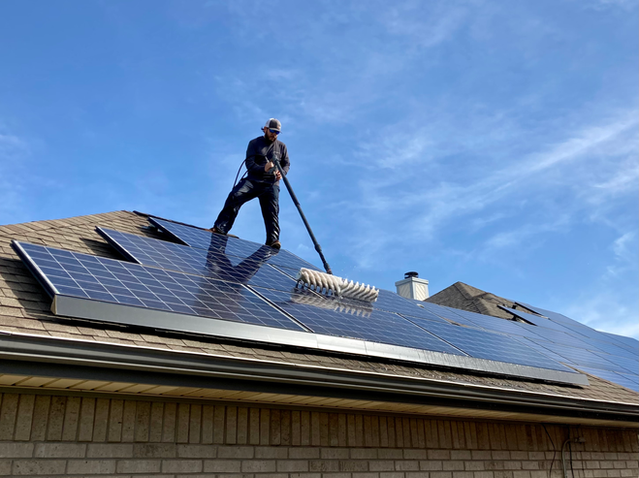 Solar panel cleaning