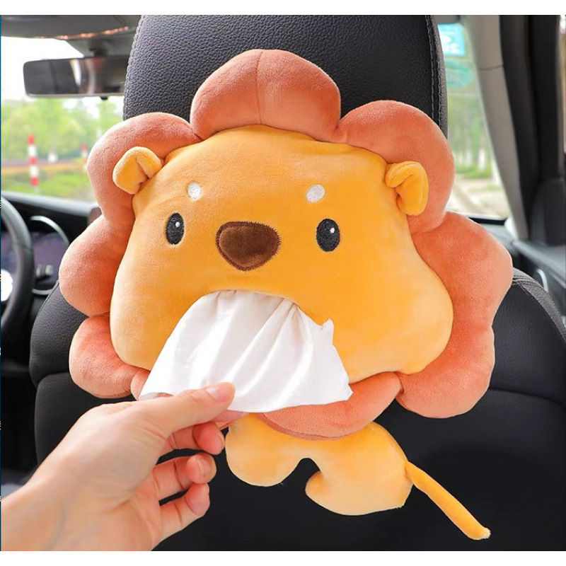Thumbnail: Cute Plush Car Tissue Box with Animal Design
