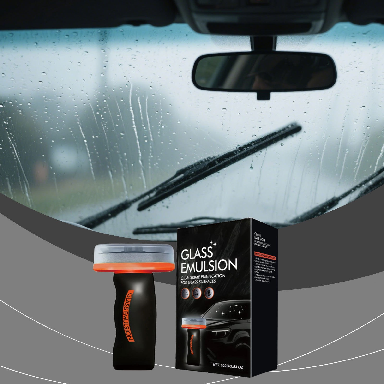 Glass Oil Film Cleaning Brush for Car Windows