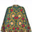 Thumbnail: dark green velvet jacket with autumn colored flowers embroidered on it - back view