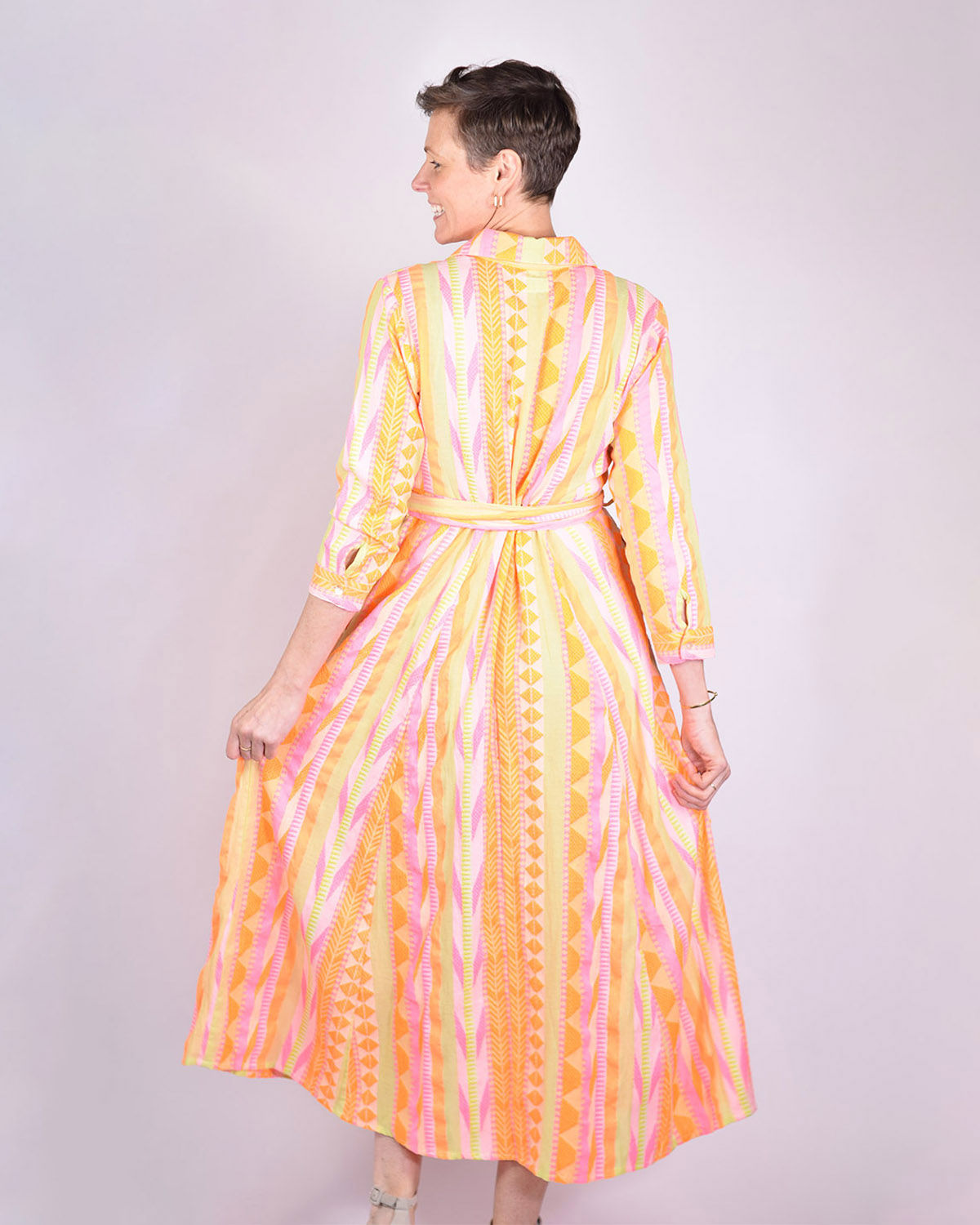 Rowan Shirt Dress - Long Sleeve - Orange Crush