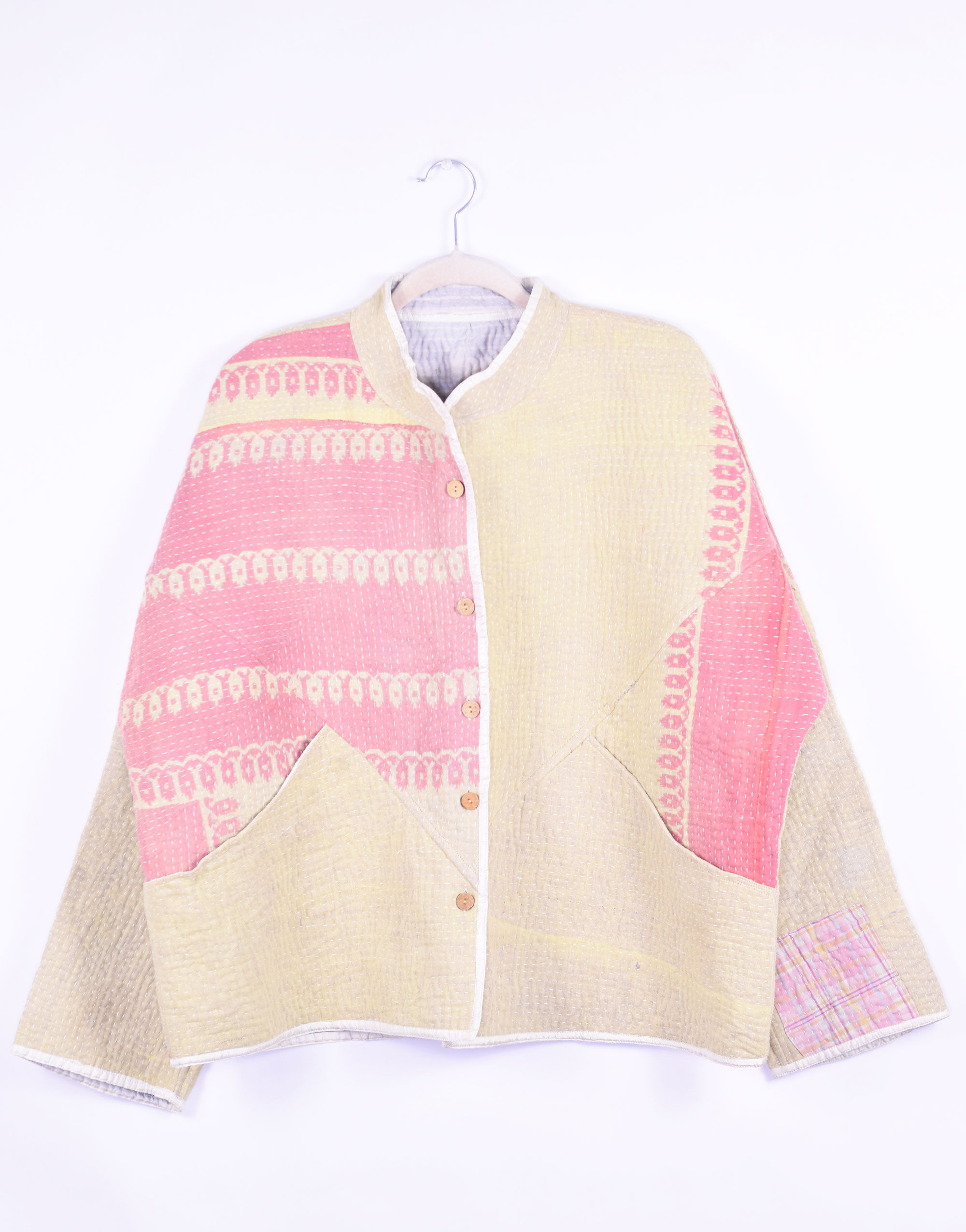 beautiful quilted jacket made from repurposed quilts