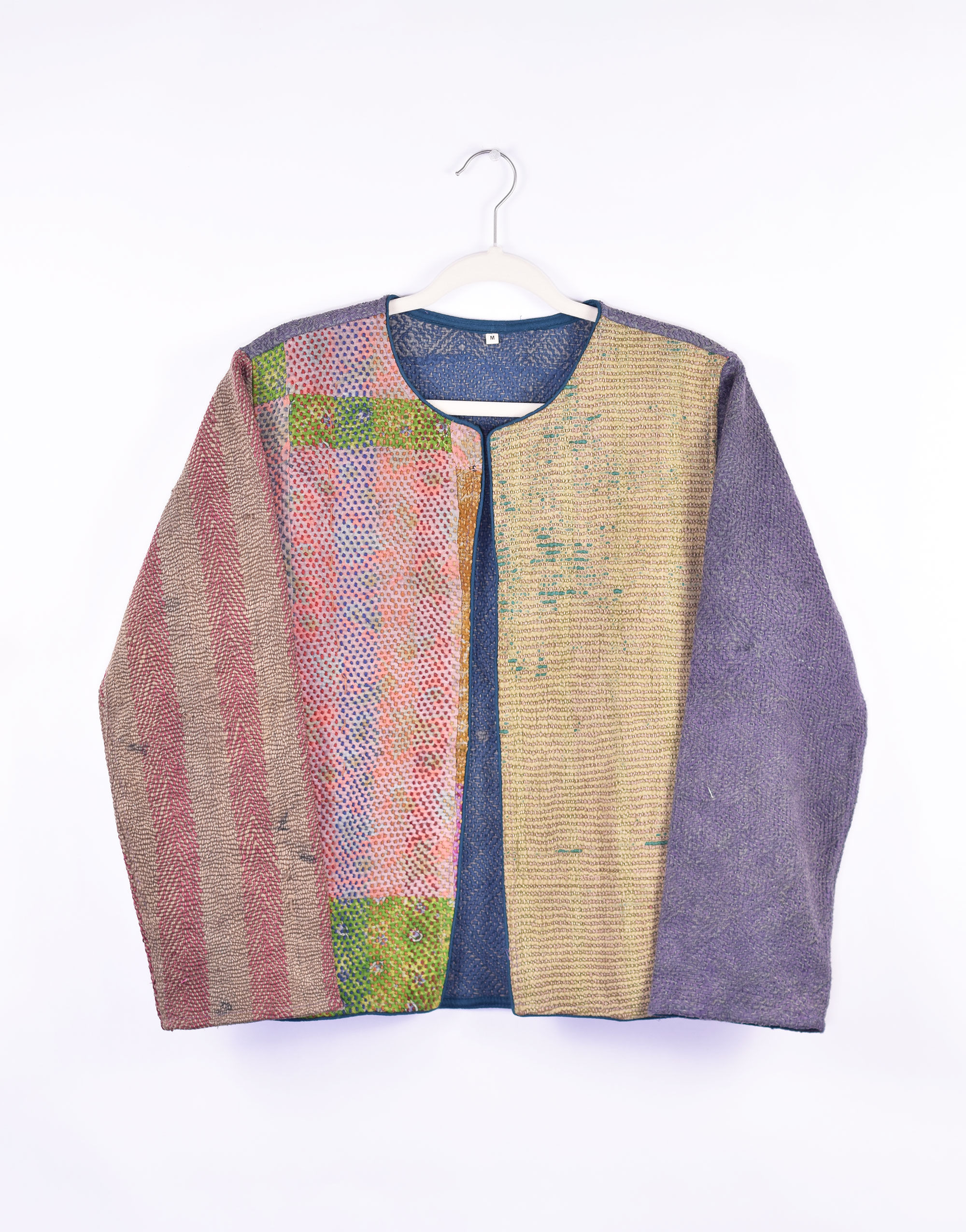 multicolored rug kantha jacket front side img