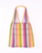 Colorful striped hammock bag - front view