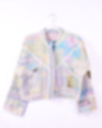 cropped jacket made from patchwork kantha quilts