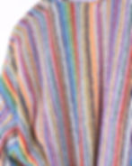 Colorful terry cloth robe made from rainbow stripes