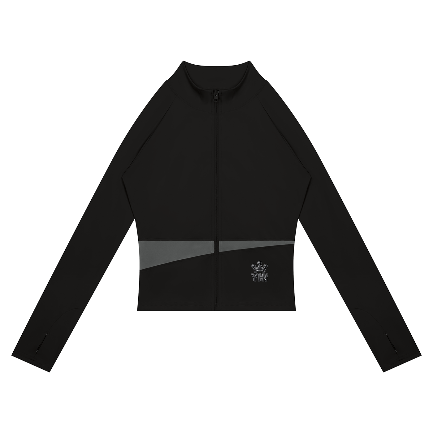 YH! Black Paneled Yoga Jacket