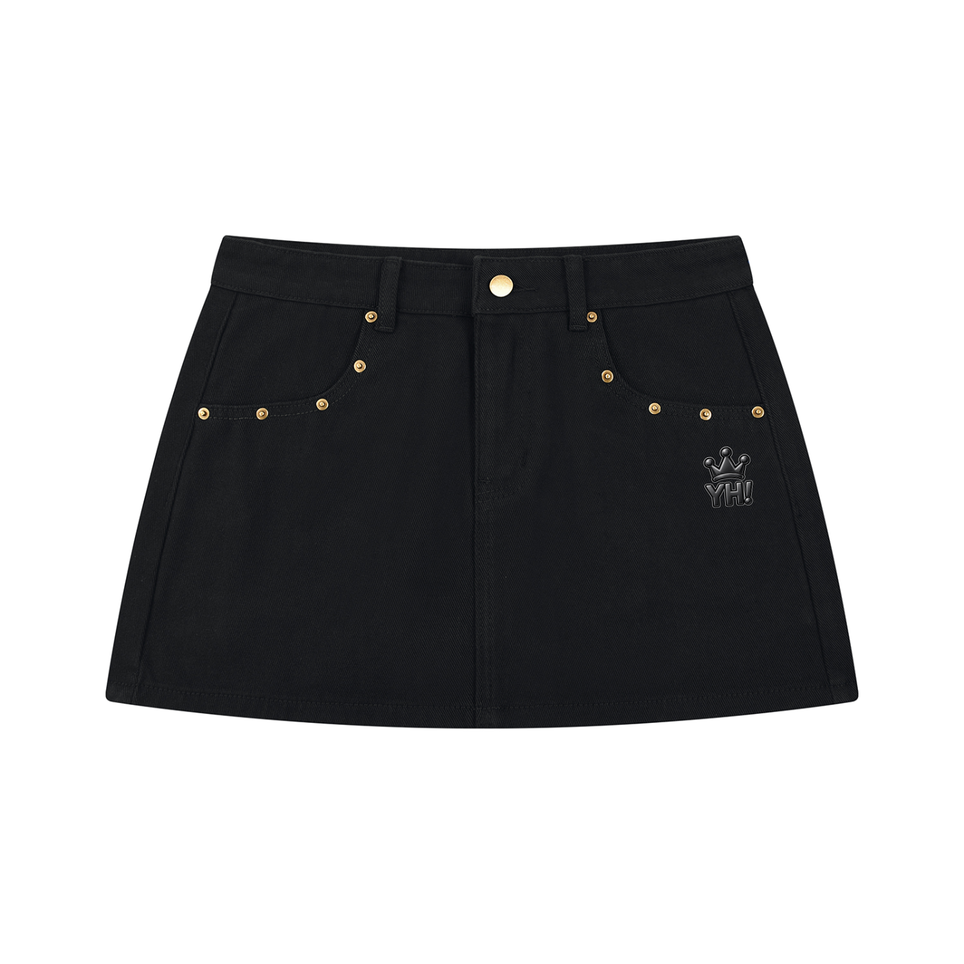 YH! Black Denim Mini Skirt