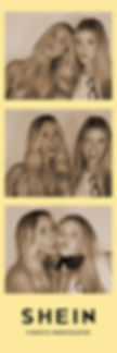 Custom 2x6 photo strip from SHEIN’s enclosed photo booth activation in Miami, featuring branded overlay and guest portraits taken during the South Beach pop-up.