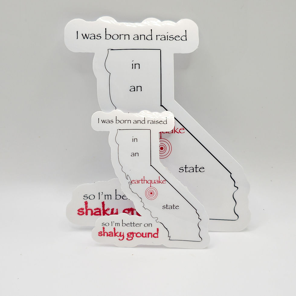 California Earthquake State Shaky Ground Sticker