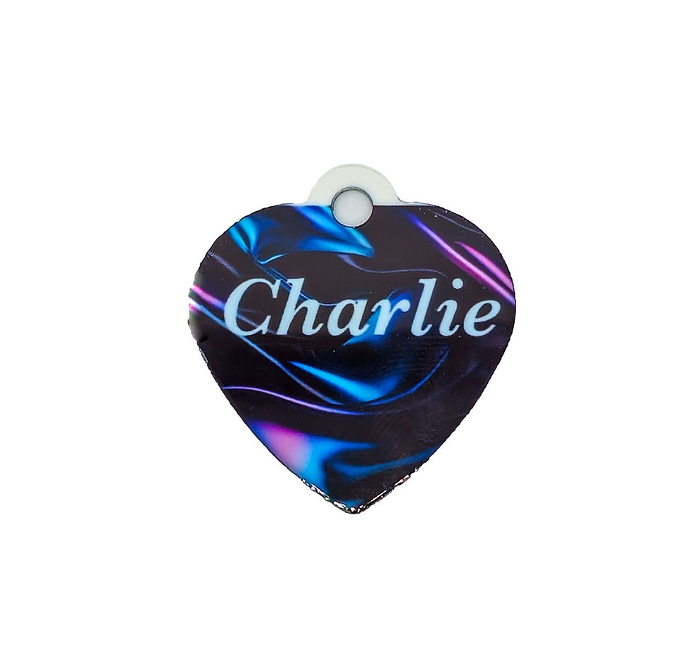 Heart-Shaped Abstract Pet ID Tag - Heart Shaped