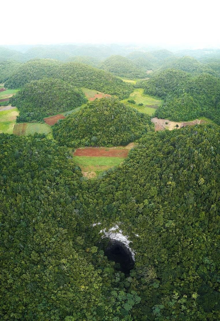 Egg Carton Landscape showing Dunn's Hole an sink hole - Image by Adam Hyde