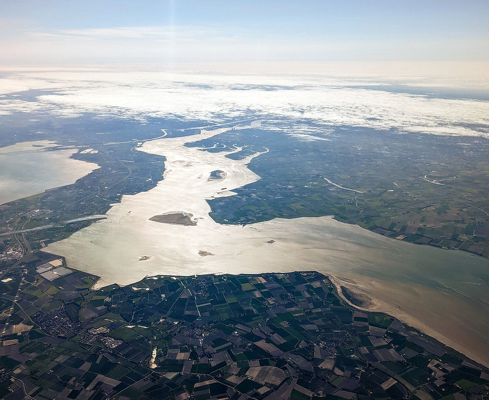 Aerial View of the River Scheldt Looking Towards Antwerp - Image by Dicklyon
