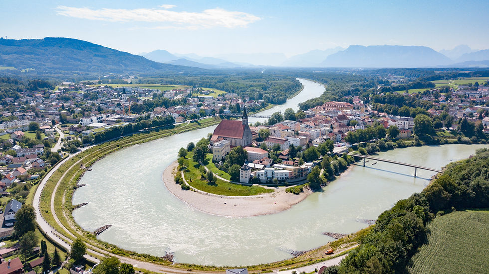 The Salzach River between Laufen and Oberndorf - Image by Arne Müseler