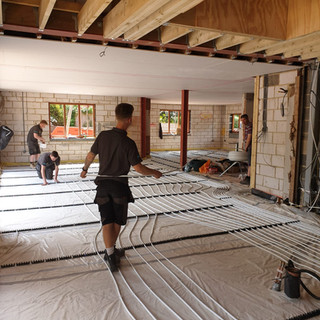 Underfloor heating installation, Eynsford