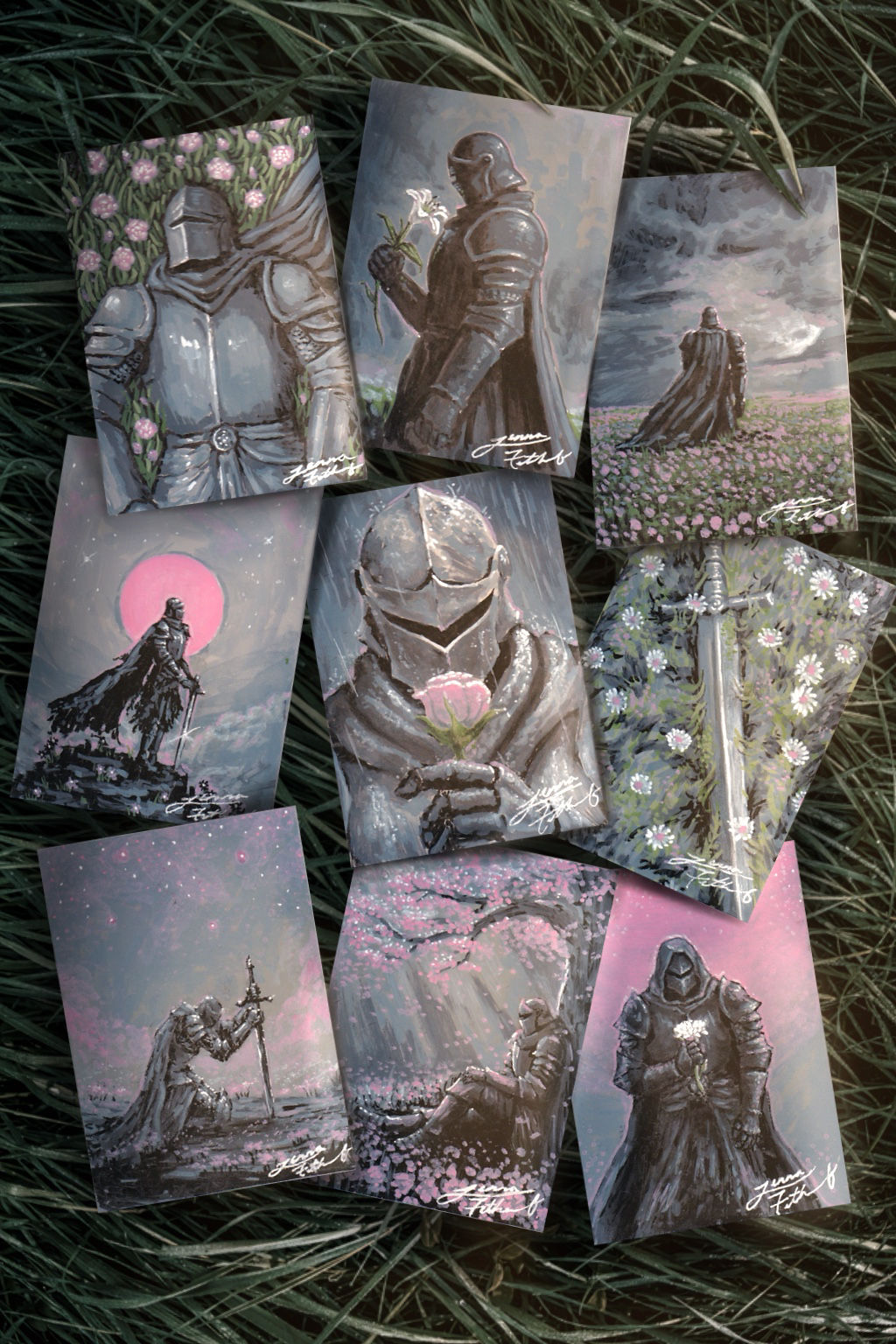 Knight & Flowers ACEO Print Set