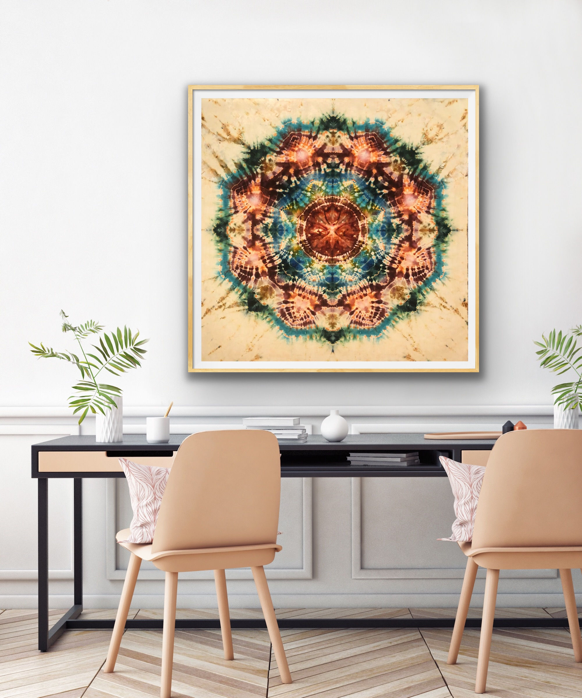 Reverse Dye Mandala - Orange