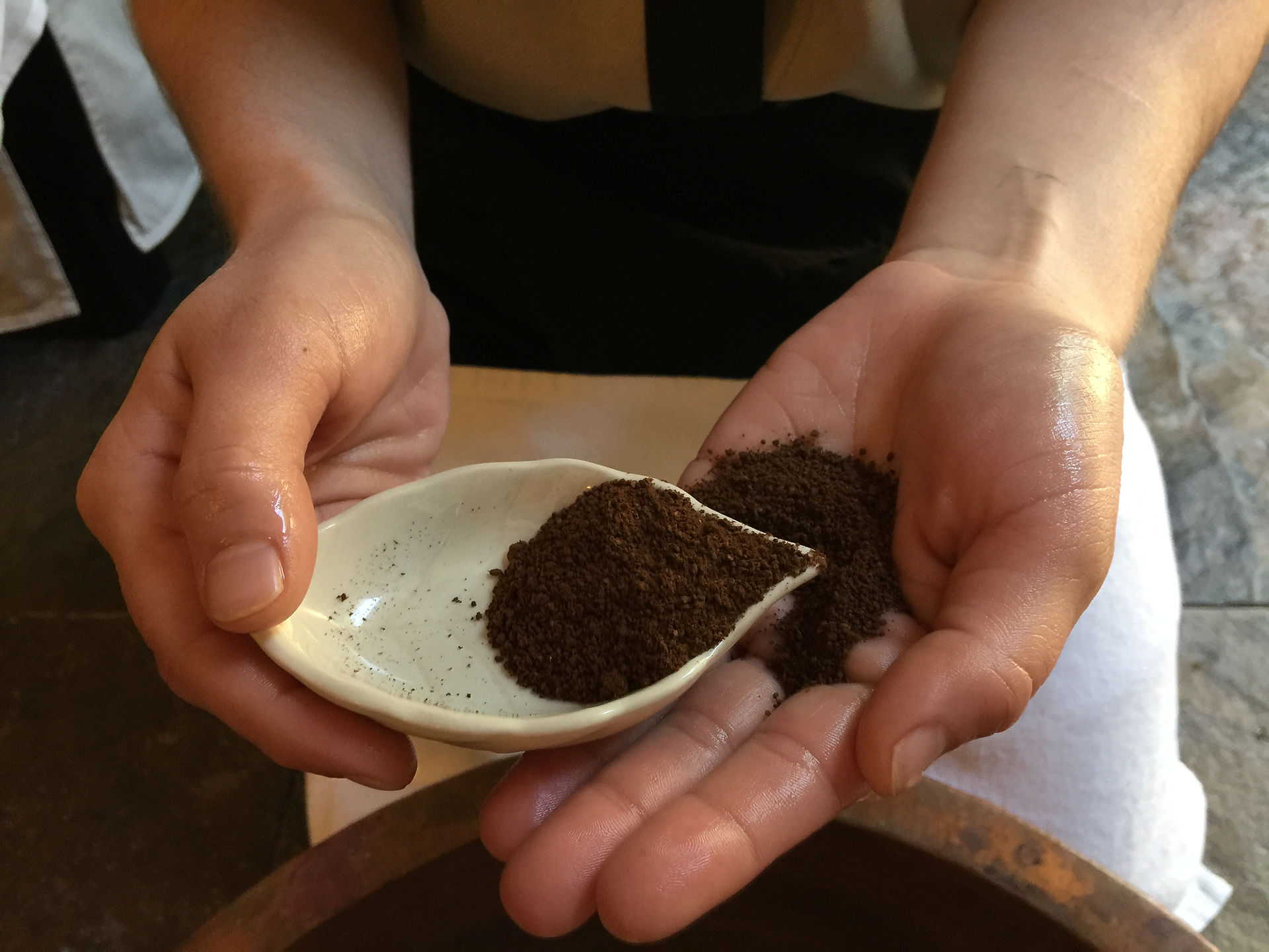 Scrub de café para os pés