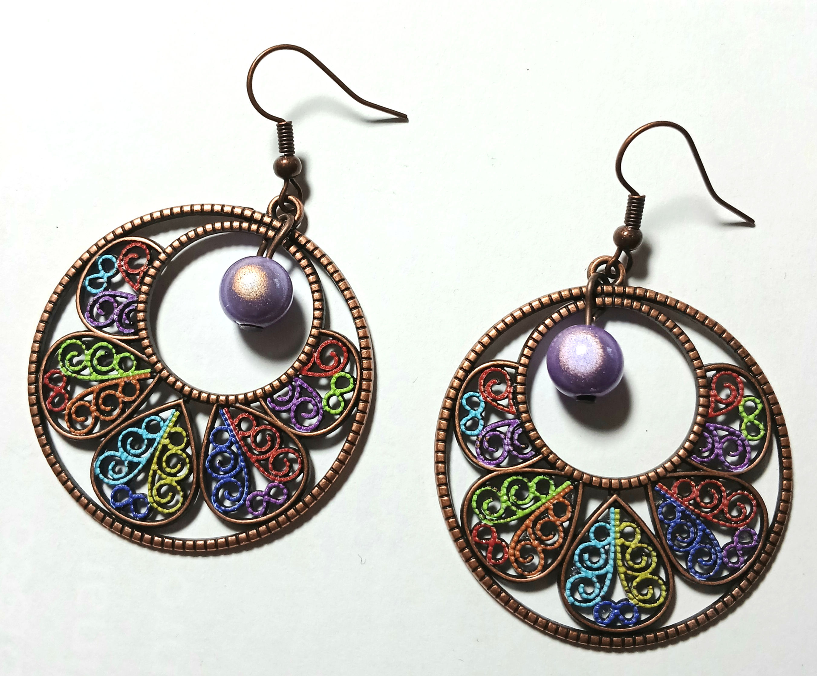 Where did you get those BoHo Earrings/Painted copper