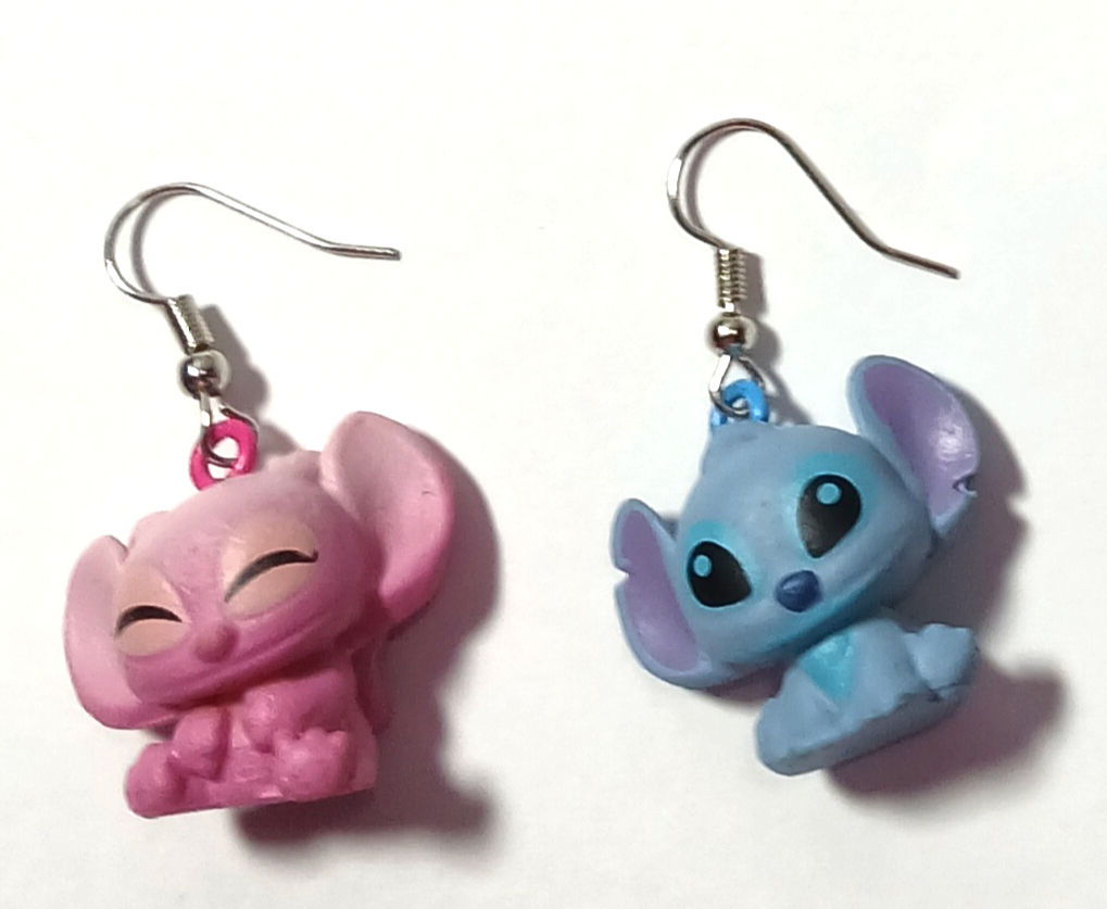 Where did you get those Disney Doorable earrings/angel and stich